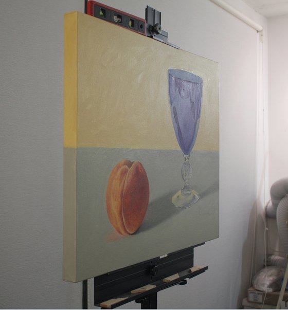 Peach and Blue Glass