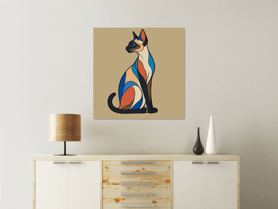 Colorful Siamese Cat #09