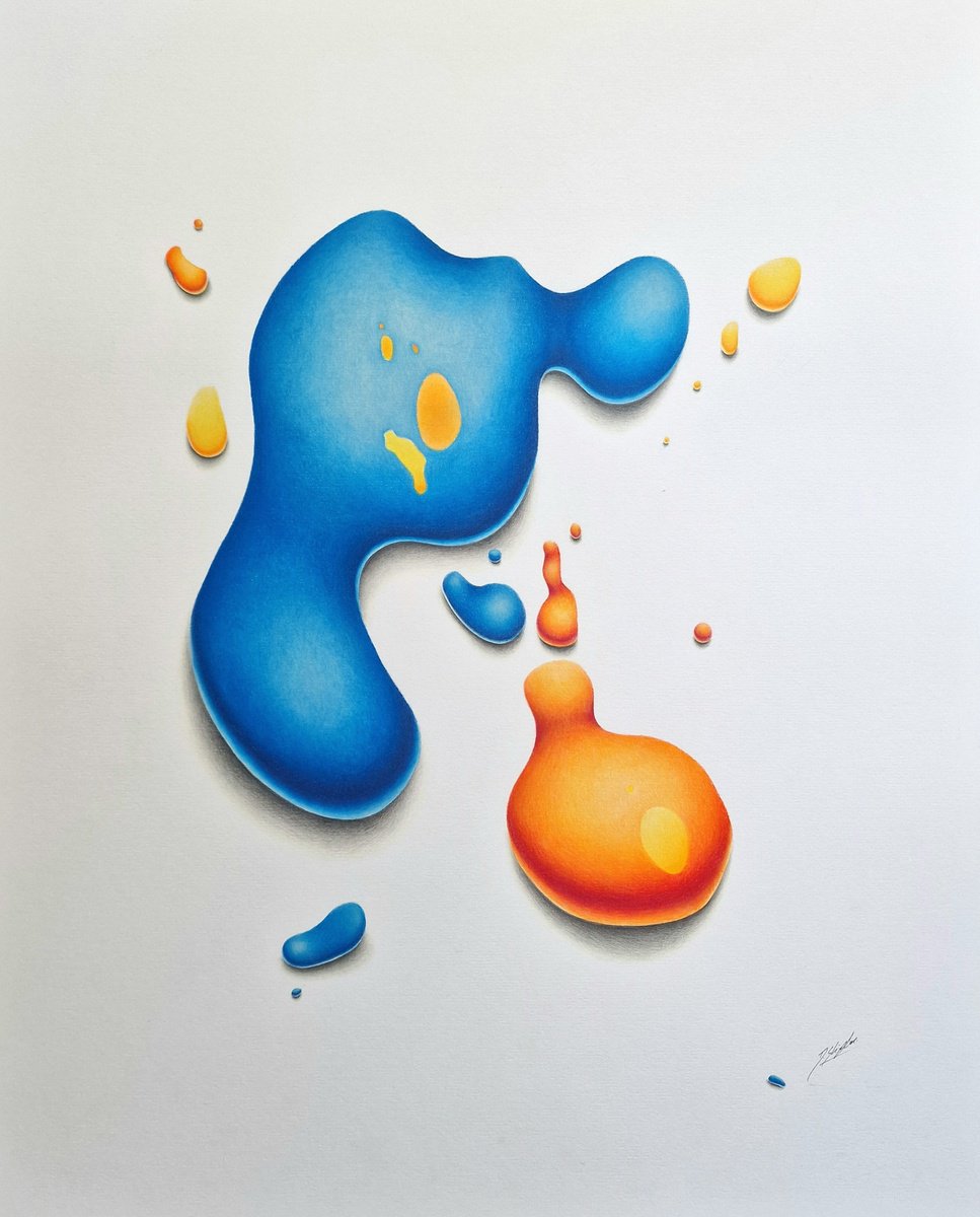 Abstract Pencil Drawing By Daniel Shipton, 16 X 20, Dots Of Joy 4, Original Artwork