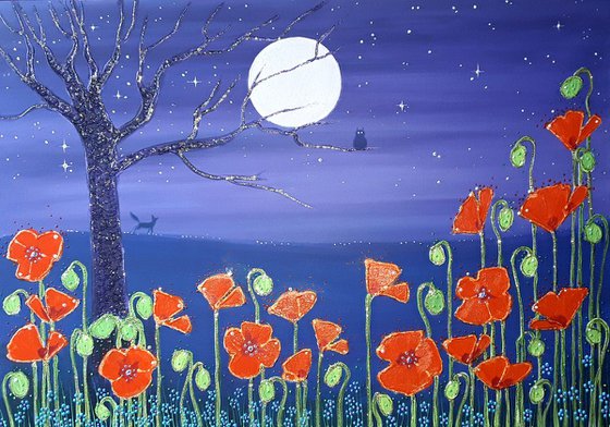 Poppies by the Lilac Moon