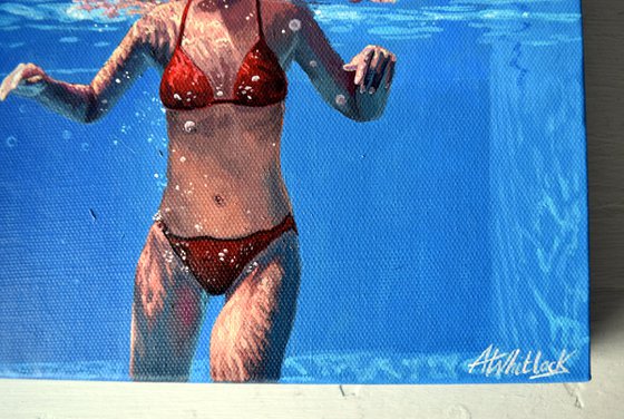 Underneath XX - Miniature swimming painting