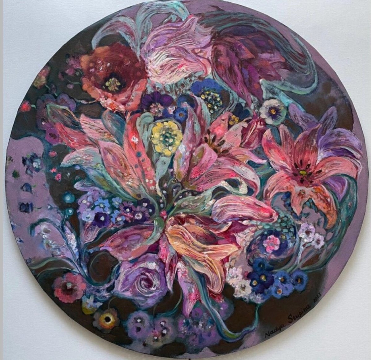 Flower Round Dance 3 By Nadezda Stupina, 24 X 24, Artwork For Sale On Artfinder