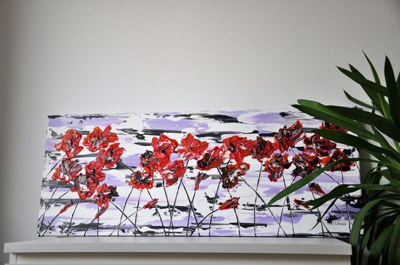Red Poppies 3 100x40cm