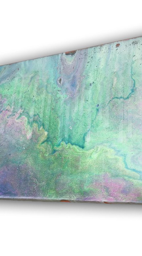 "Cosmic Rain" - Original Small Abstract PMS Acrylic Painting - 12 x 9 inches by Preston M. Smith (PMS)