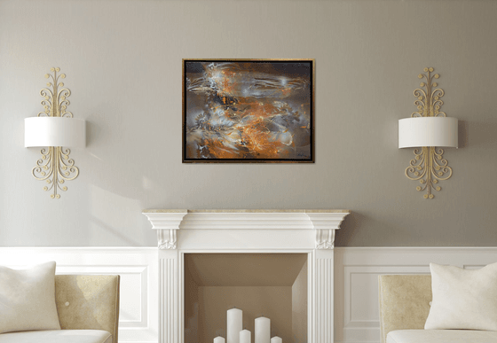 Large framed autumn abstract