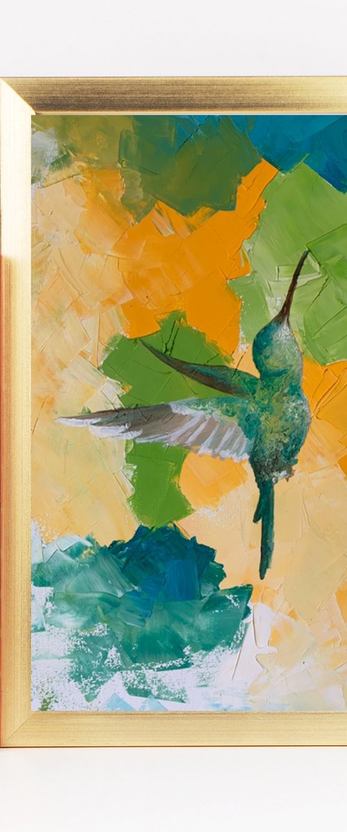 Hummingbird in "Spring conversation" by Olha Gitman