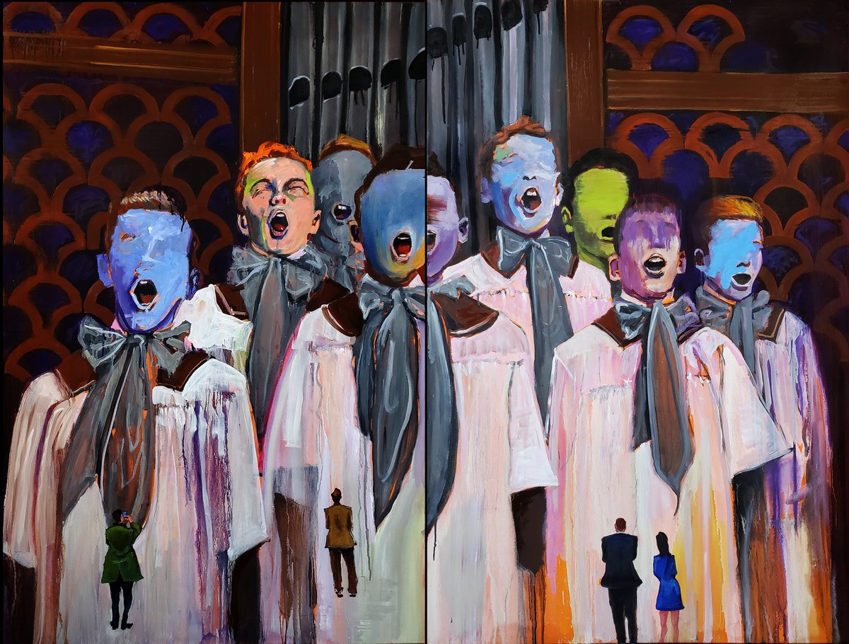 Surrealistic Portrait Oil Painting By Shelton Walsmith, 76 X 58", Opus 58, Original Artwork