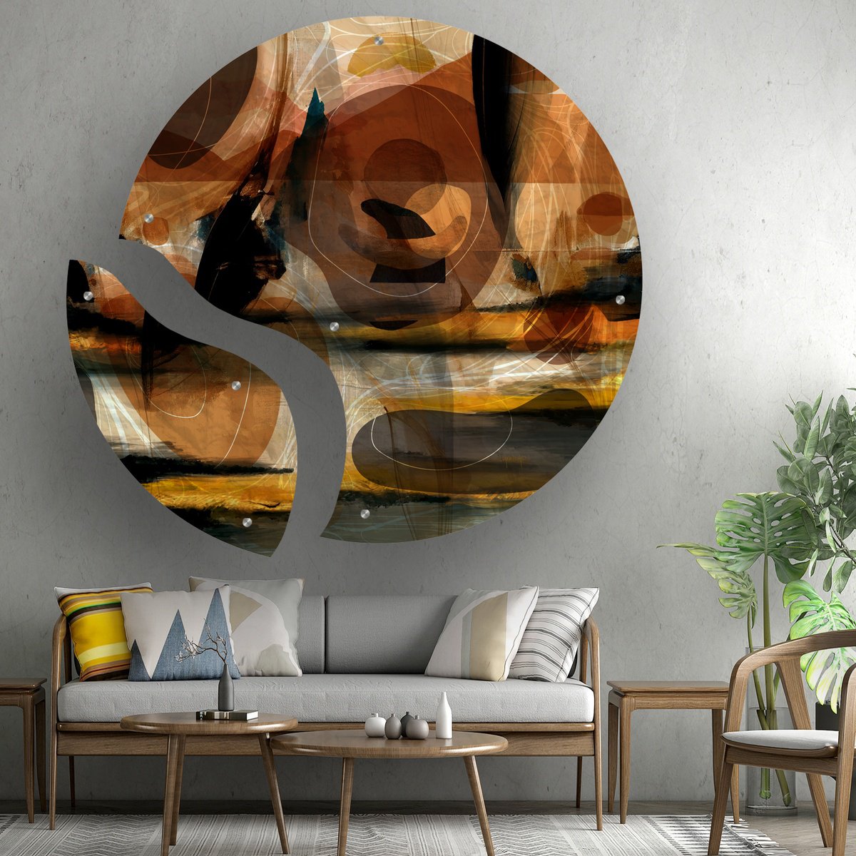 Abstract Print By Lynne Godina-Orme, 49 X 49", Dust Storm - Diptych, Original Artwork