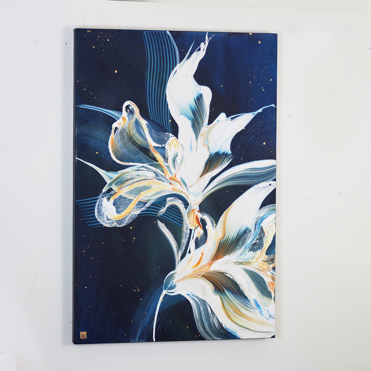 Abstract Acrylic Painting By Novi Lim, 24 X 36", Cosmic Dancer, Original Artwork