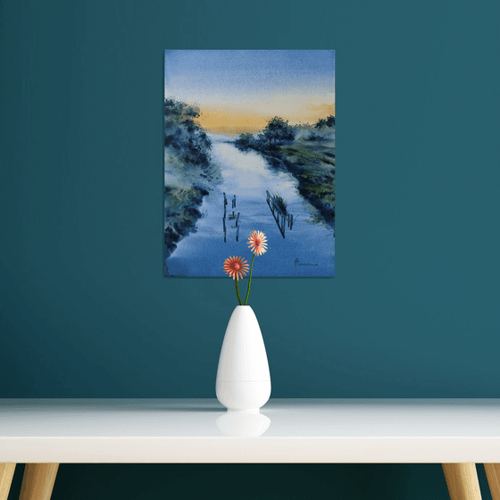 Blue silence of landscape