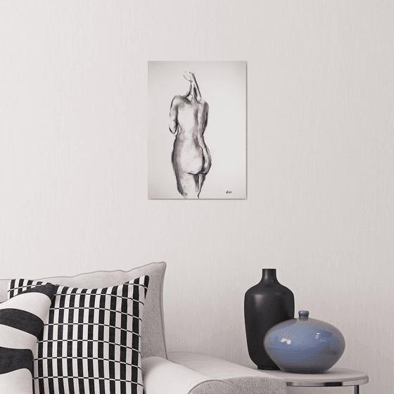 Nude in charcoal. 34