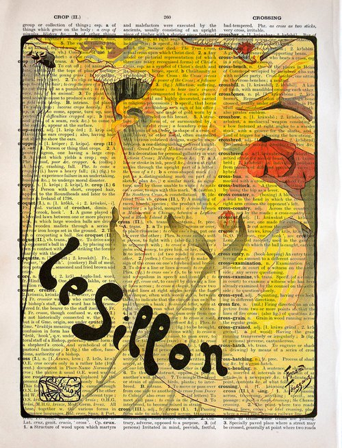 Le Sillon - Collage Art Print on Large Real English Dictionary Vintage Book Page by Jakub DK - JAKUB D KRZEWNIAK