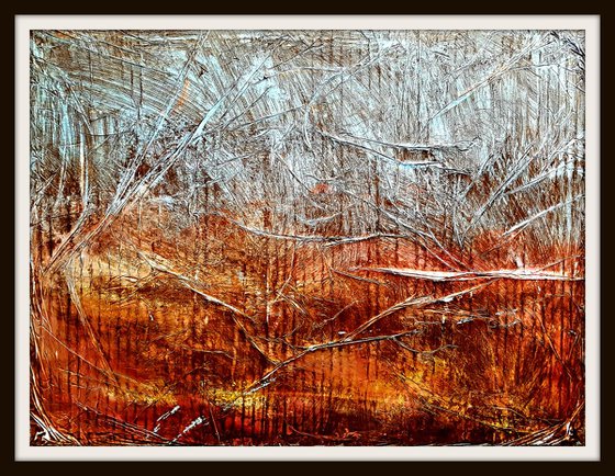 Senza Titolo 227 - abstract landscape - 80 x 60 x 2,50 cm - ready to hang - acrylic painting on stretched canvas