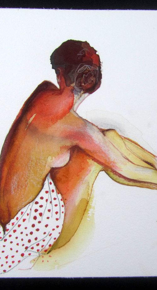 Sitting Nude by Violeta Damjanovic-Behrendt