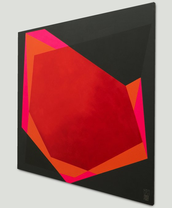 Abstract Painting - Diamond Pink - 95x95cm - Ronald Hunter - 05N