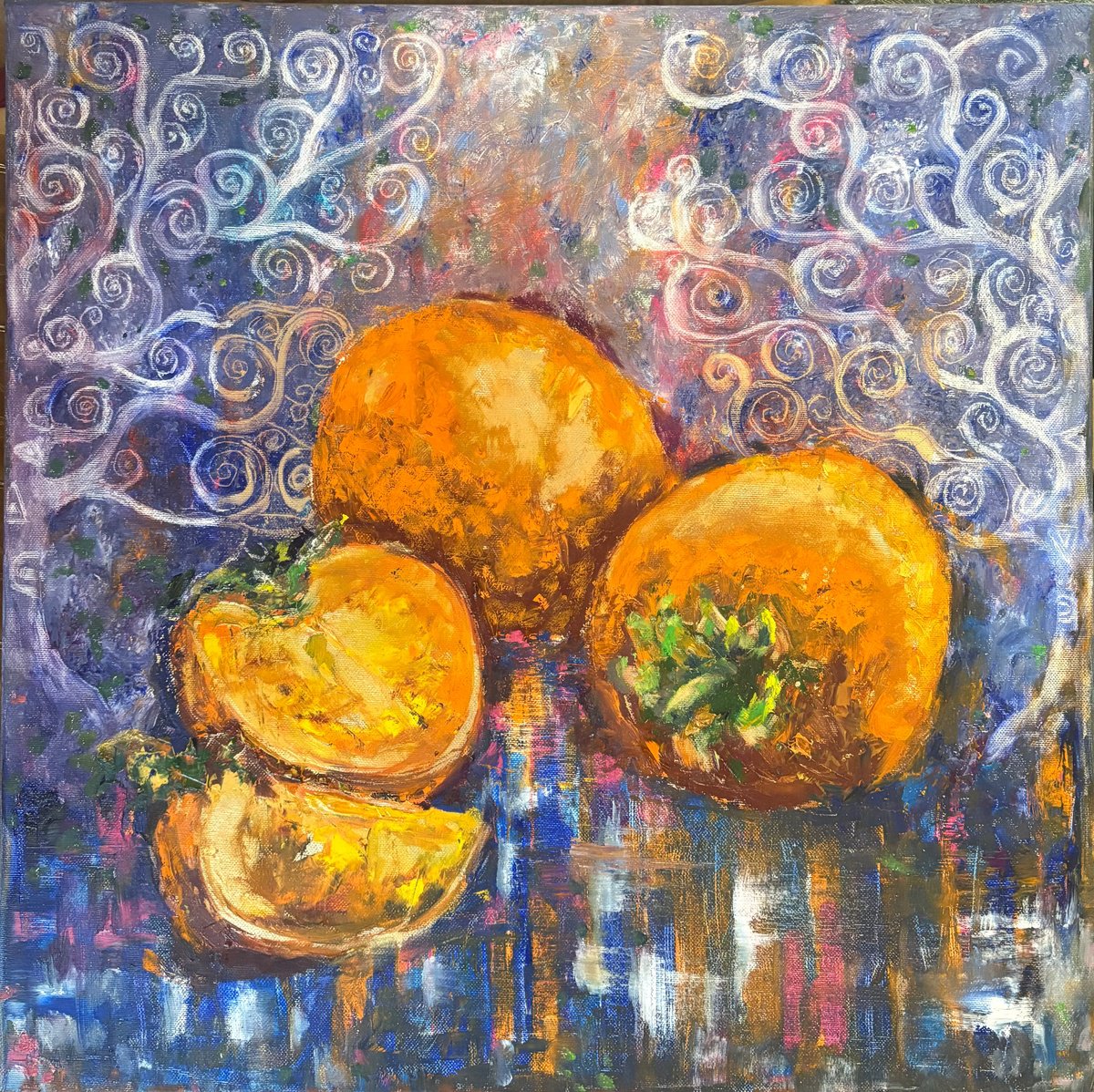 The Golden Persimmon By Tetiana Pchelnykova, 20 X 20, Artwork For Sale On Artfinder