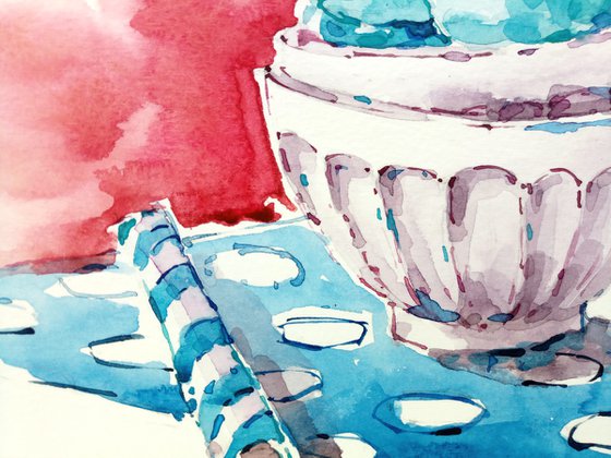 "Icecream" Original watercolor food sketch