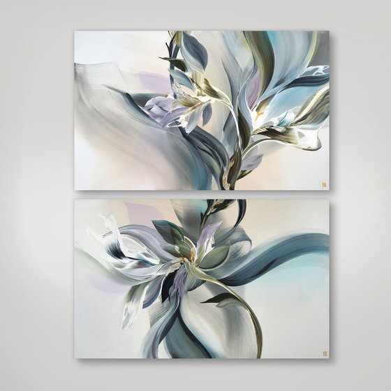Magnolia Drift Diptych
