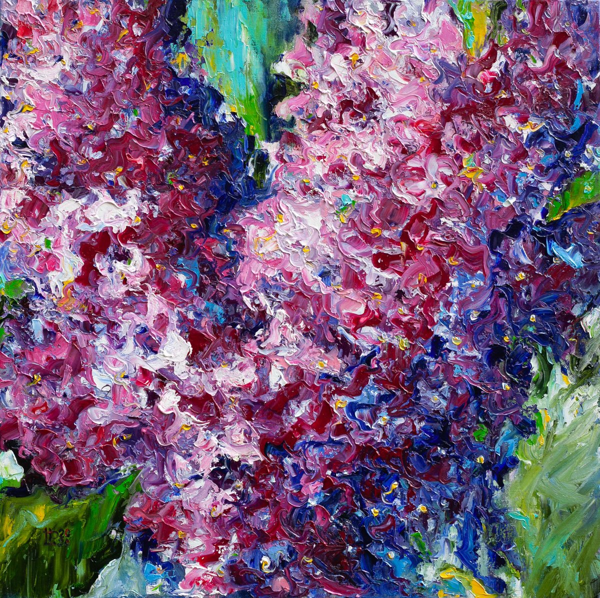 Expressive Oil Painting , Heartbeat Of Lilacs By Liudmila Pisliakova, 24 X 24, Artwork For Sale On Artfinder