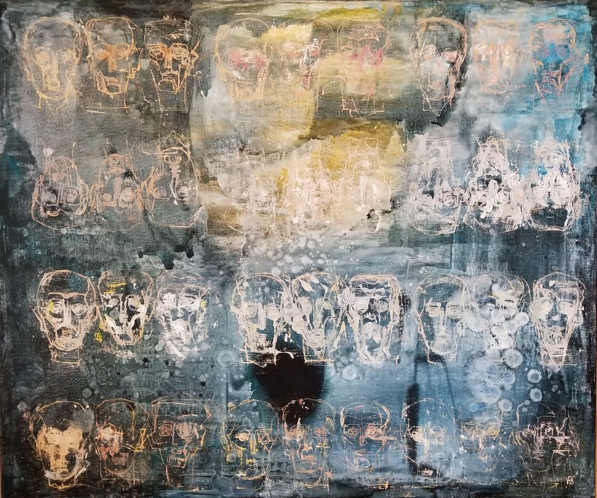 Expressive Portrait Oil Painting By Florina Breazu, 47 X 39, Emperor And Proletarian, Original Artwork