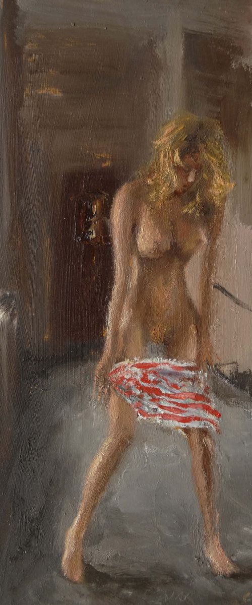 Undressing blonde by Manuel Leonardi
