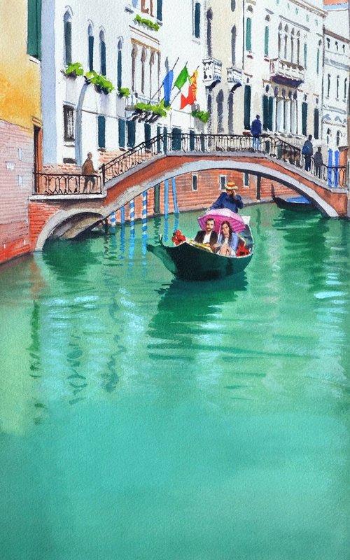 A Romantic Gondola Ride by Ramesh Jhawar