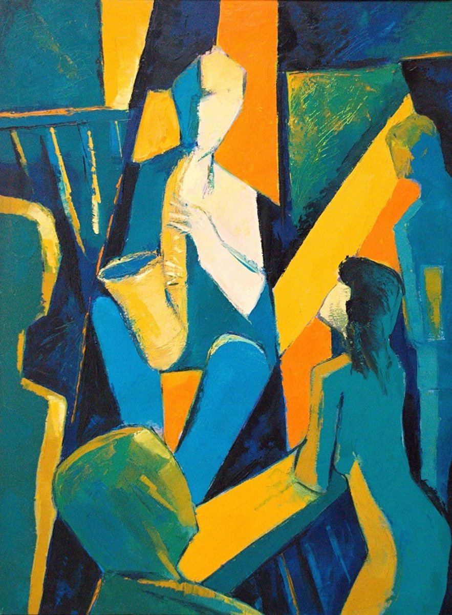 Expressive Oil Painting , Street Blues By Rumen Sazdov, 24 X 31, Artwork For Sale On Artfinder
