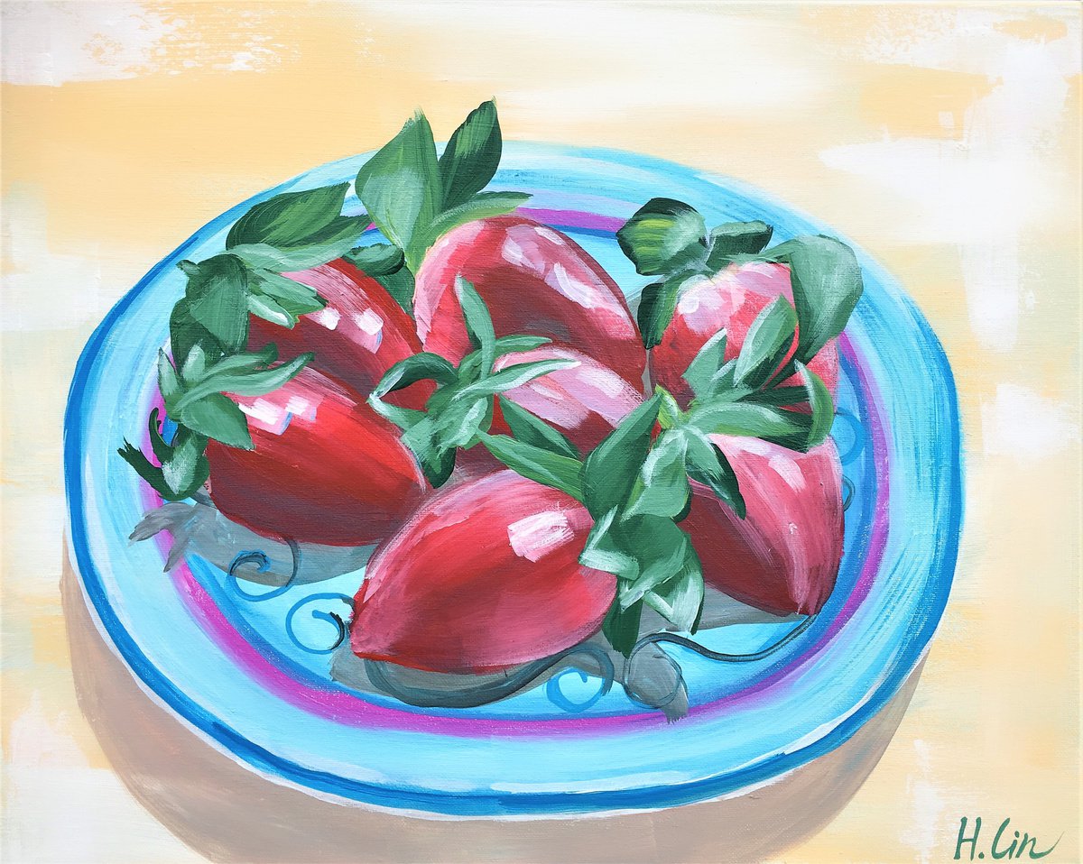 Sweet, Sweet love - Impasto Strawberries Study BY HSIN LIN by HSIN LIN