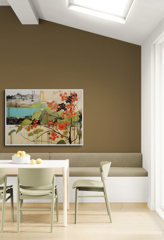 Red viburnum on a green glade #5