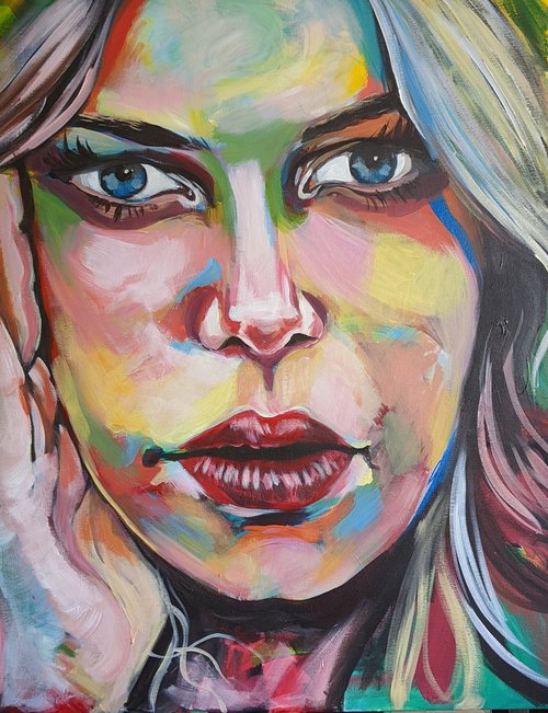 Blue eyed woman. by Lotz Bezant