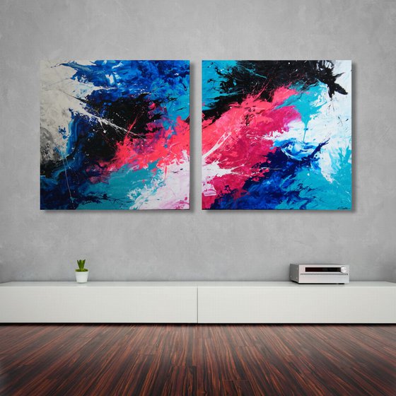 Color Storm IV Diptych (205 x 100 cm) XXXL (82 x 40 inches)