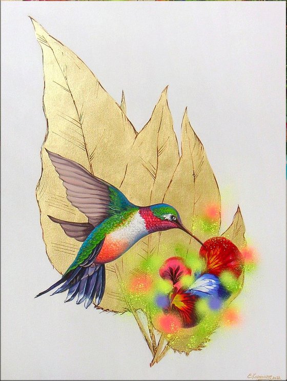 "Hummingbird" Original Painting 60 x 80cm