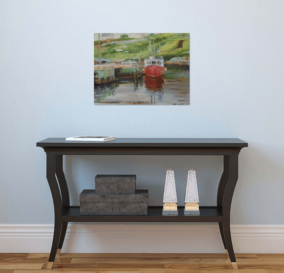 Resting on the water, pleinair