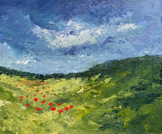 Poppy Meadow - Oil Painting