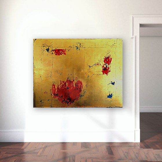 Gold  abstract painting  #00111