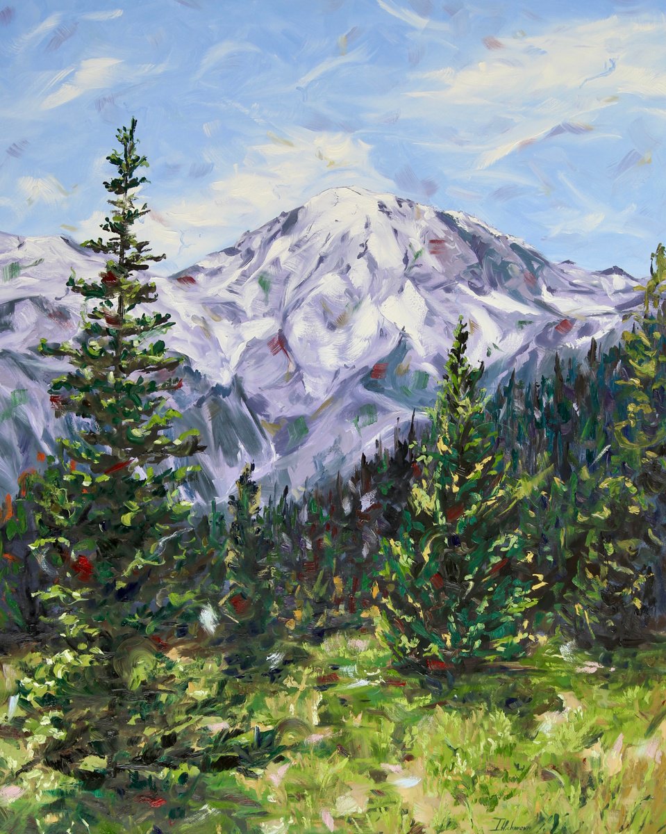 Impressionistic Landscape Oil Painting By Liza Illichmann, 31 X 39", Chasing Dreams, Original Artwork