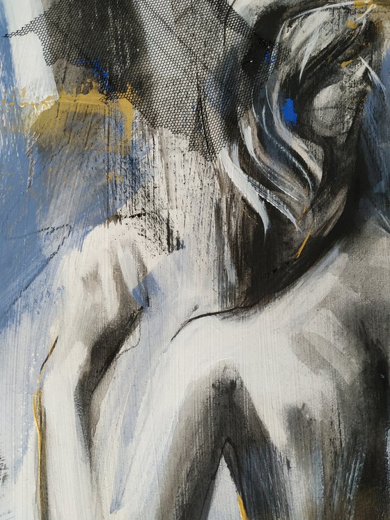 Daydreaming II- Woman Painting on MDF