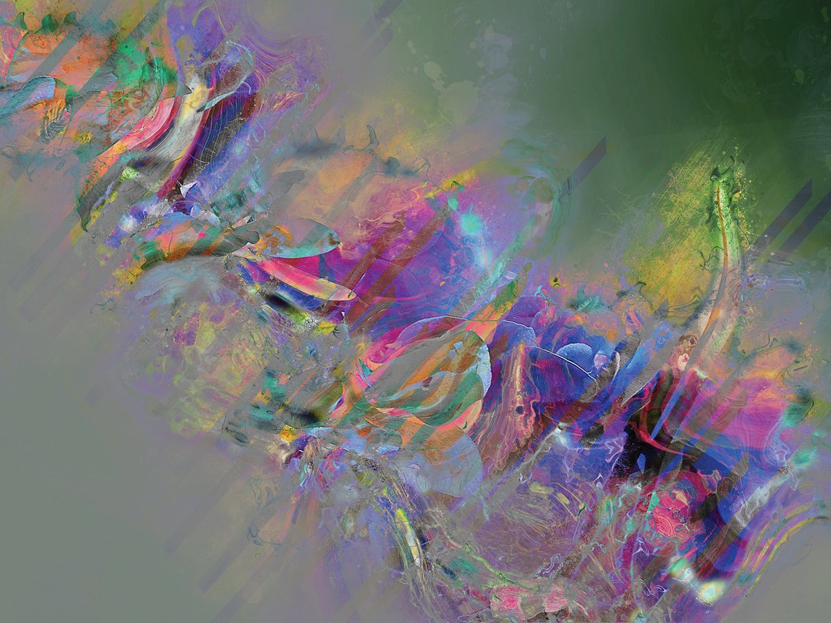 Abstract Botanical Print By Javier Diaz, 80 X 60, Delirios Xxvii, Original Artwork