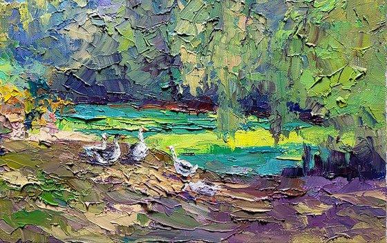 Landscape with geese