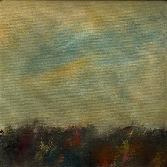 Harvest Sky I - original, mounted painting