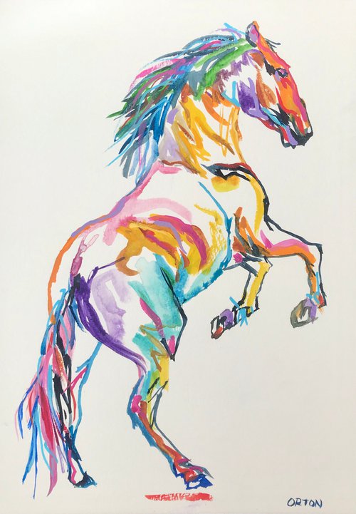 Horse Watercolour Study 7 by Andrew Orton