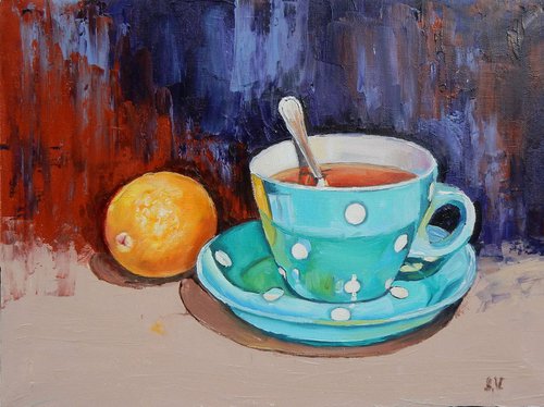 Teatime: teacap and lemon. by Vita Schagen