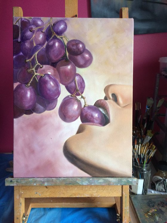 Girl and Grapes
