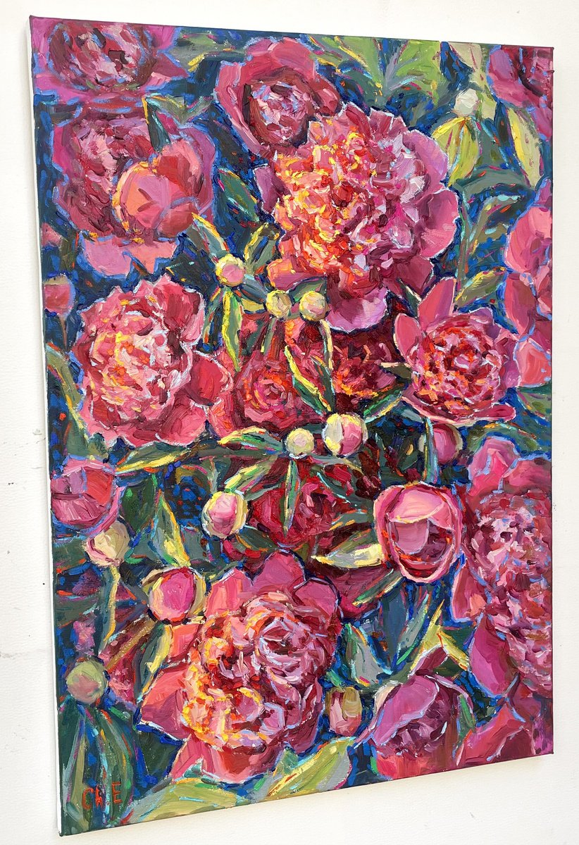 Peony Bush By Evgeny Chernyakovsky, 20 X 27, Artwork For Sale On Artfinder