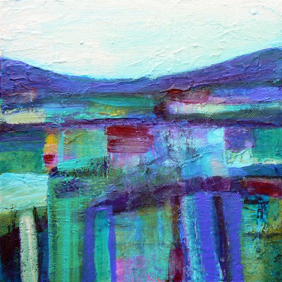 Abstract landscape - Dales #3  (ready to hang semi abstract landscape on box canvas)