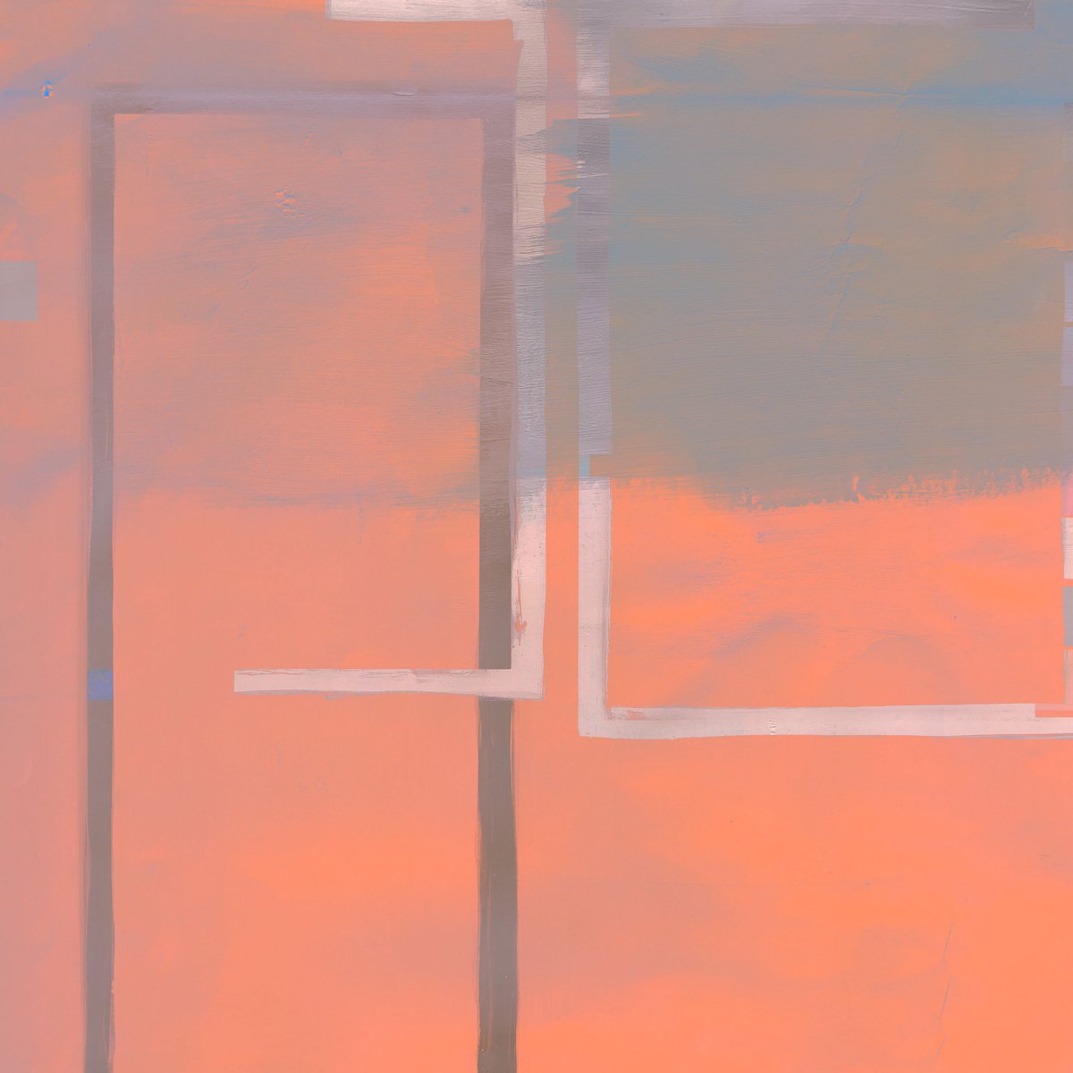 Abstract Print By The Most Active, 17 X 17", Connections To The Other Side, Original Artwork