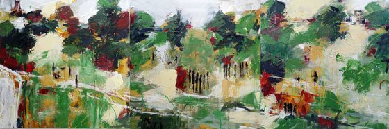 Midsummer on the Common : a semi abstract triptych of summer
