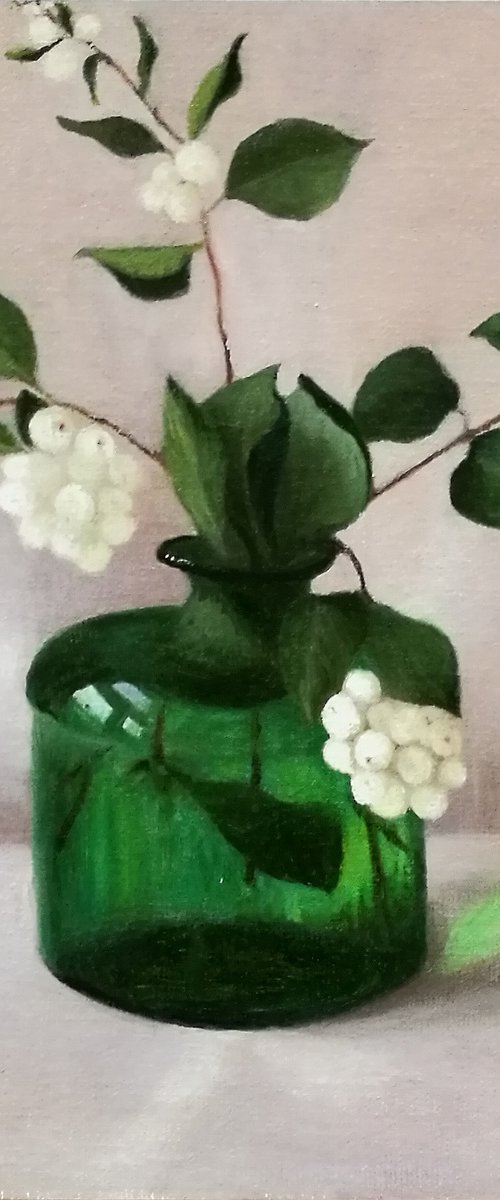 Snowberries in tender light by Daniela Roughsedge
