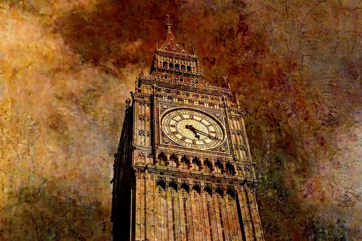 Big Ben - UNIQUE BRUSHED ALUMINIUM COMPOSITE PANEL PRINT by Sandra Roeken