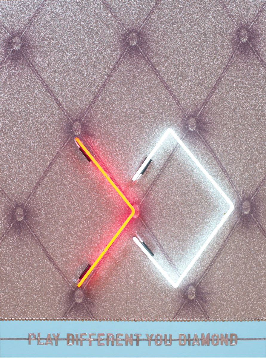 Urban And Pop Abstract Sculpture By Dangerous Minds Artists, 31 X 43, Play Different You Diamond, Original Artwork